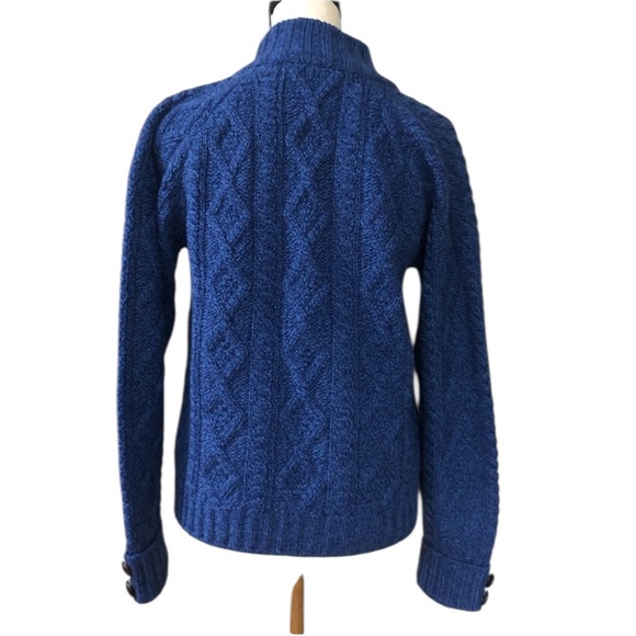 Inis Crafts Made in Ireland Sweater Merino Wool Cable Knit Full Zip Medium - Picture 2 of 4